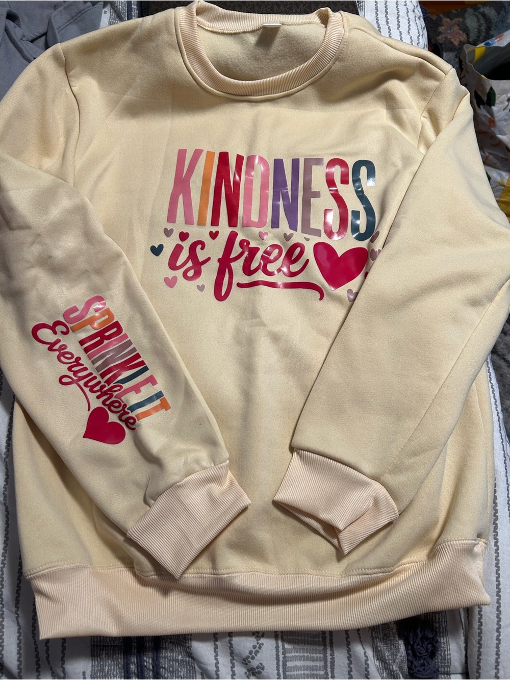 'Kindness Is Free' Pastel Yellow Sweatshirt